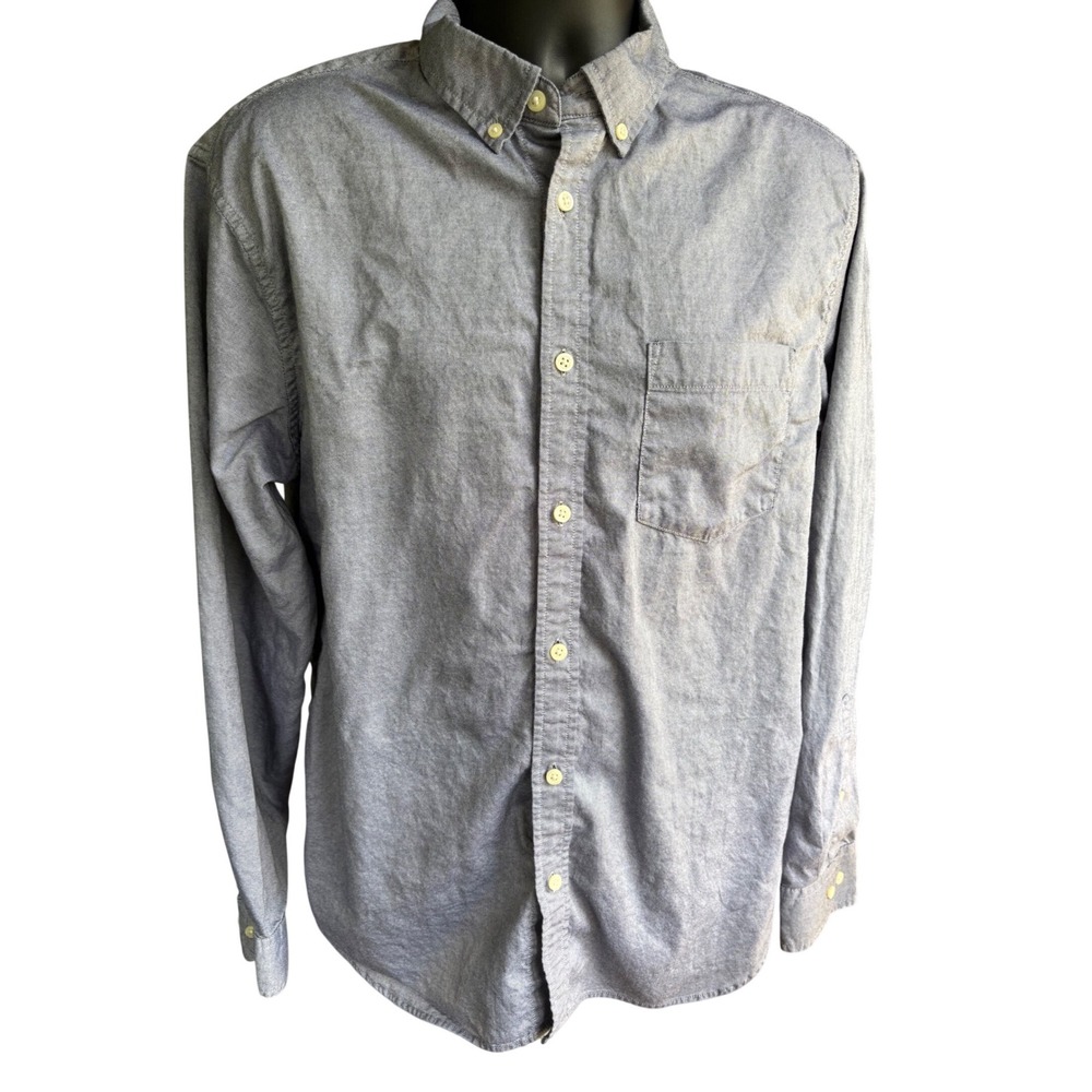 Banana Republic Untucked Slim Fit Mens XL Blue Cotton Button Down Long Sleve